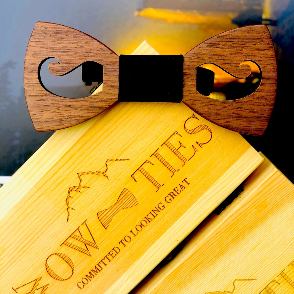 Wooden bow tie